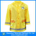 Kundenspezifischer Kinder Regenmantel Breathable Gelbe Lustige Faltbare Kinder Regenmantel
